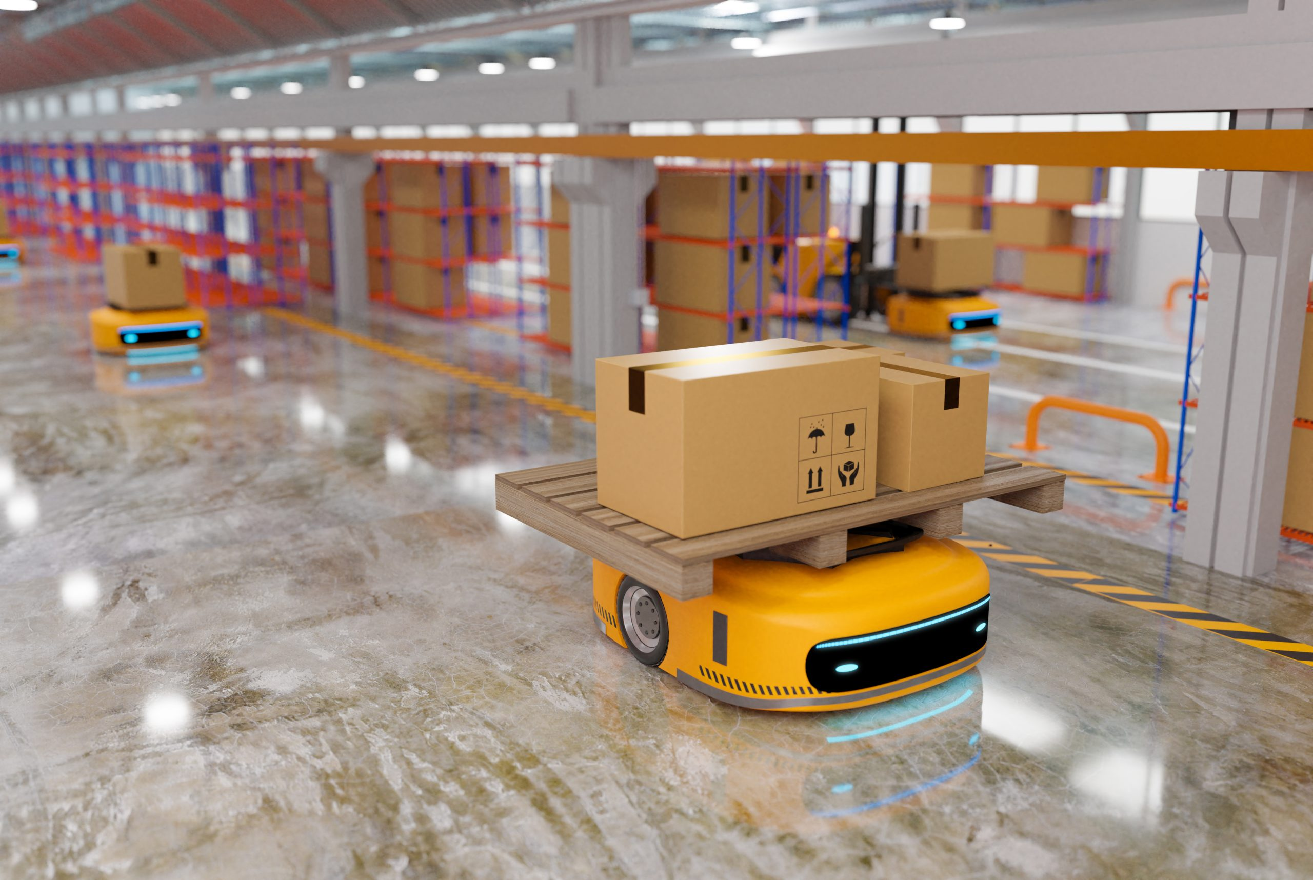 Smart AGV Rail Food Delivery Robot