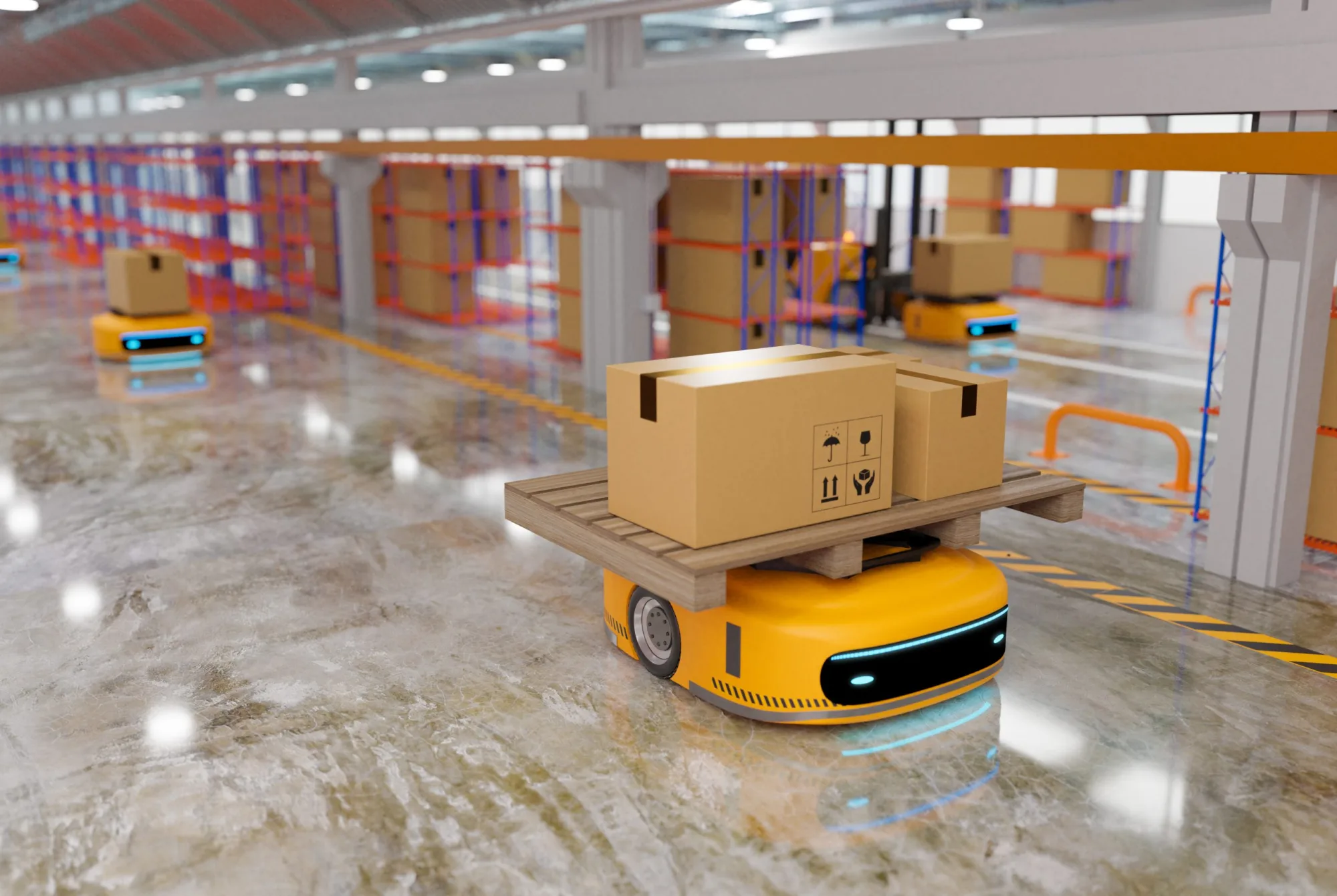 Robot de Livraison AGV sur Rail Intelligent