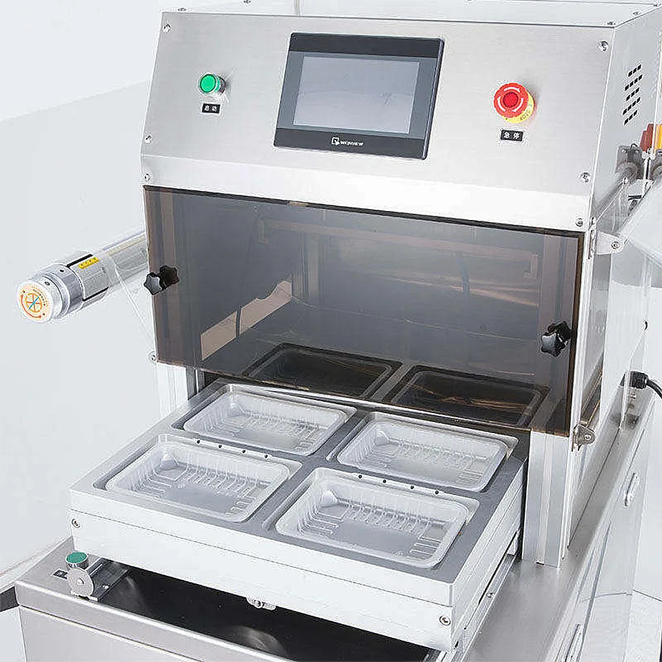 DQ440L-V Vertical MAP Vacuum Packaging Machine Gas Flush Sealer 440mm Film