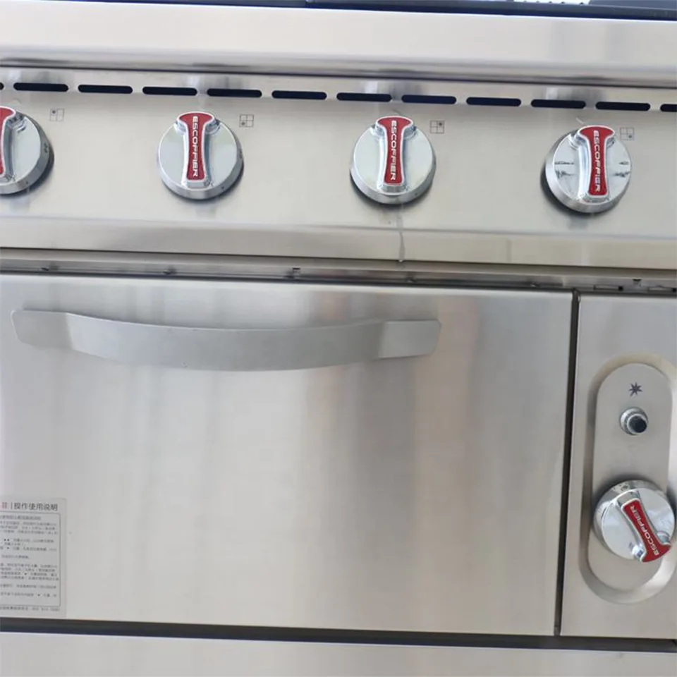 6 Burner Electric Range with Integrated Oven for Catering and Restaurant Use
