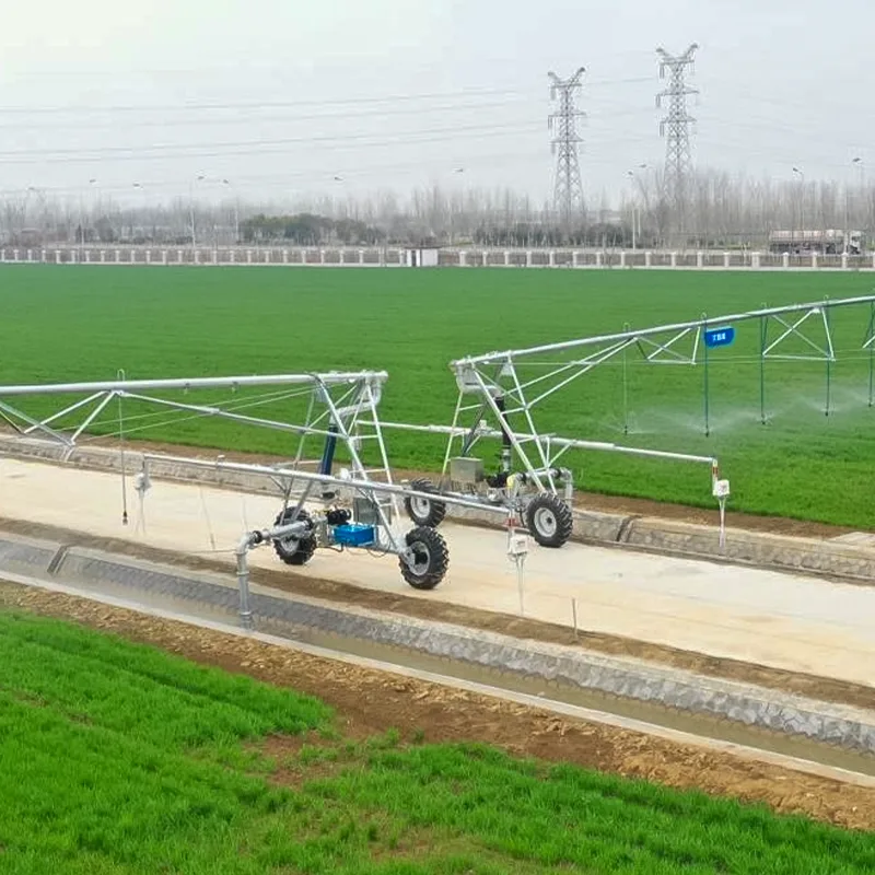 Four-Wheel Linear Move Irrigation System with GPS Guidance and Fertigation Tank