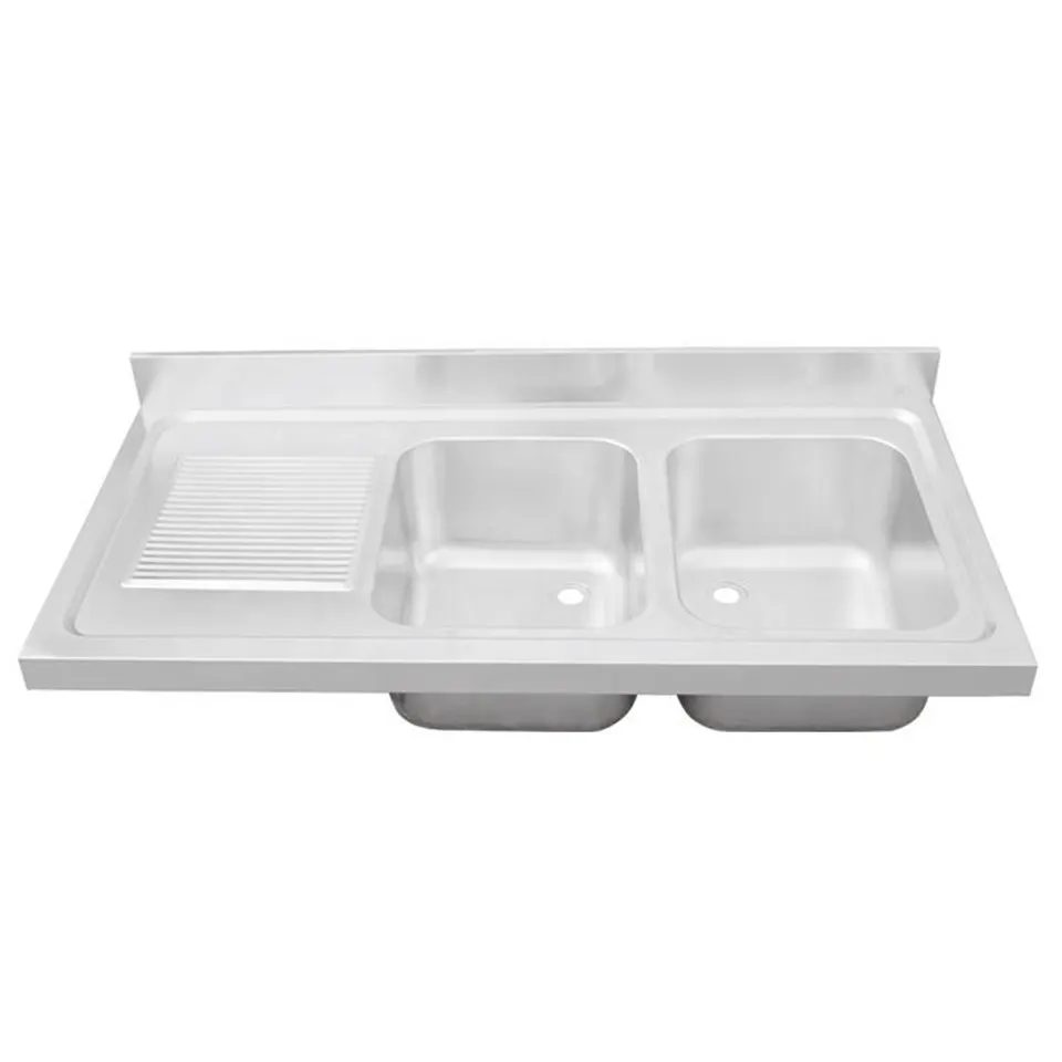Sinki Dapur Besen Dalam Siri MS1B dengan Papan Saliran untuk Komersial