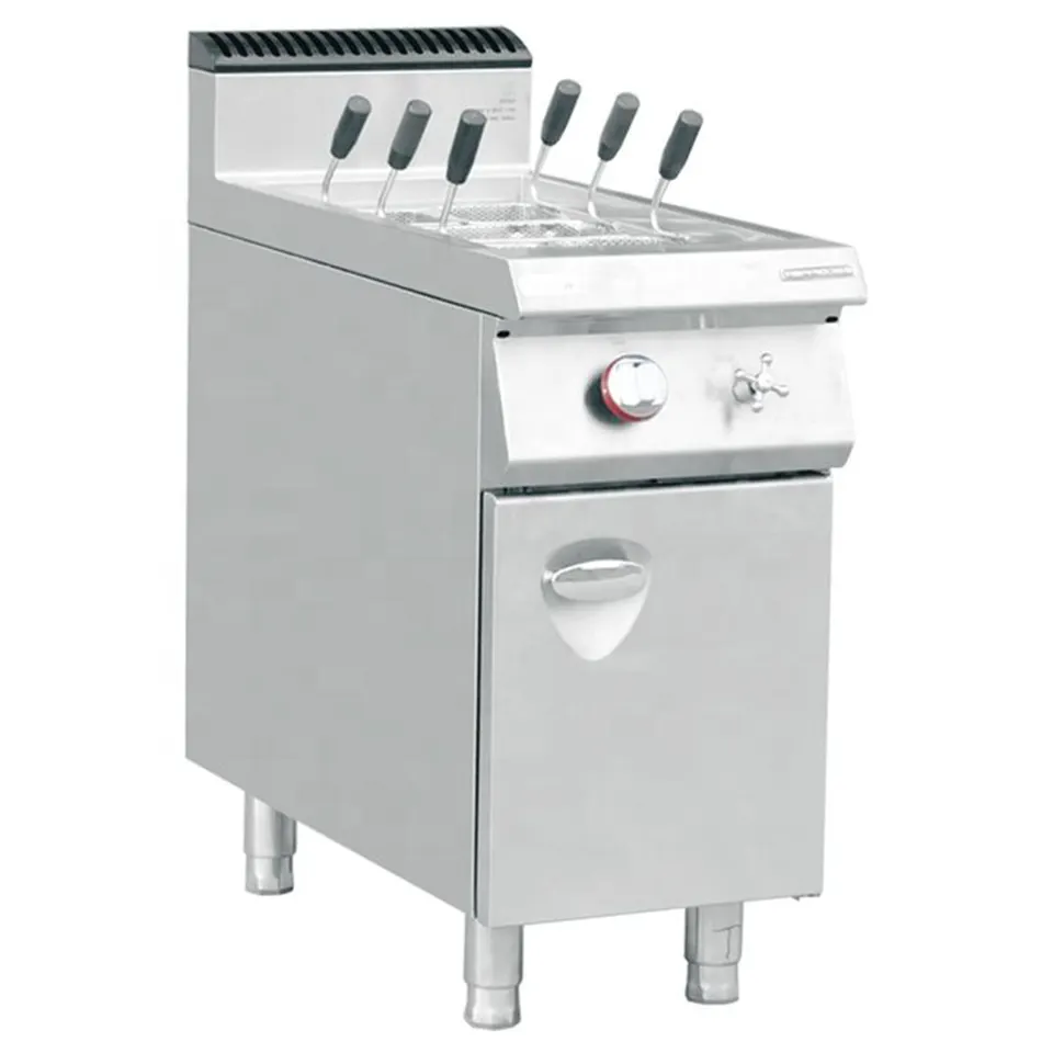 Pemasak Pasta Elektrik Komersial E-DYF-900S Periuk Tunggal 6kW dengan Kabinet Penyimpanan