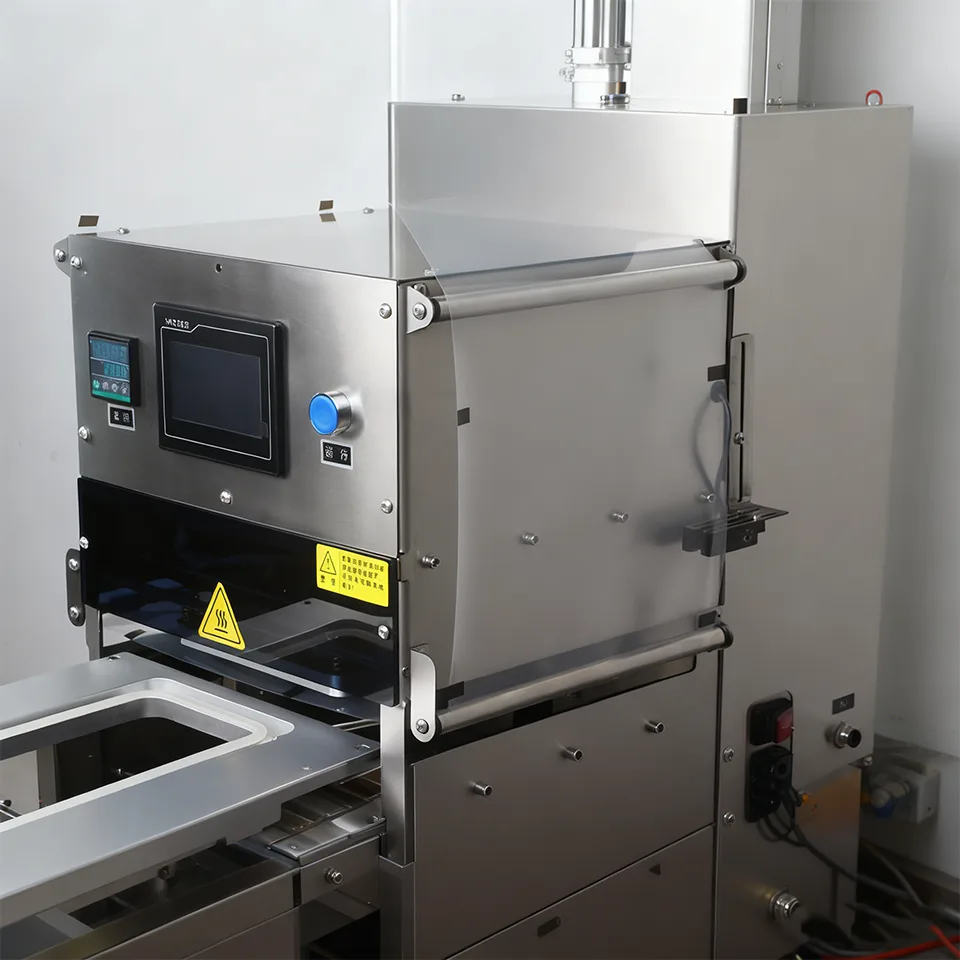 Selladora de bandejas con gas de lavado DF250TA-E Molde de aluminio Film 260mm 240-480 Cajas/Hora