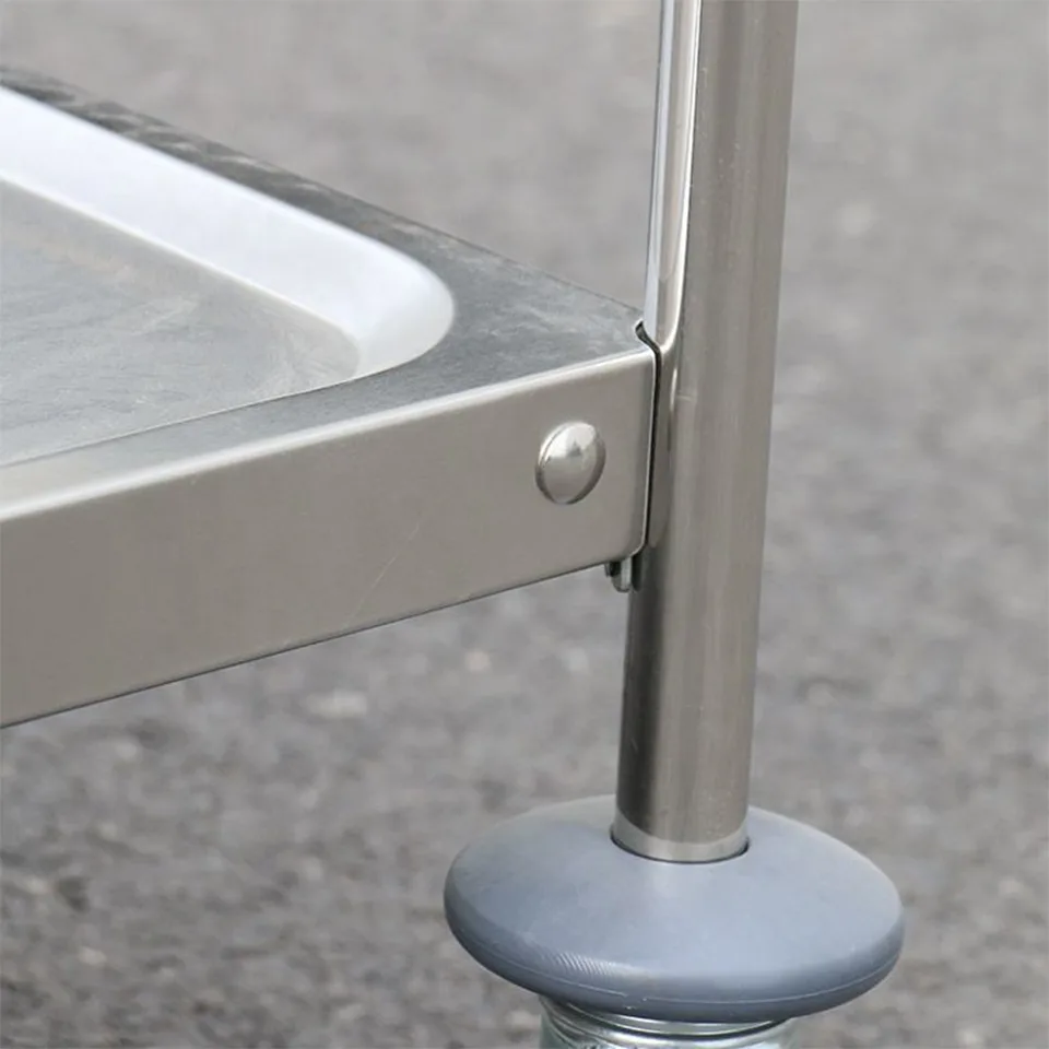 Food and Utility Transport Cart with 3 Stainless Steel Shelves