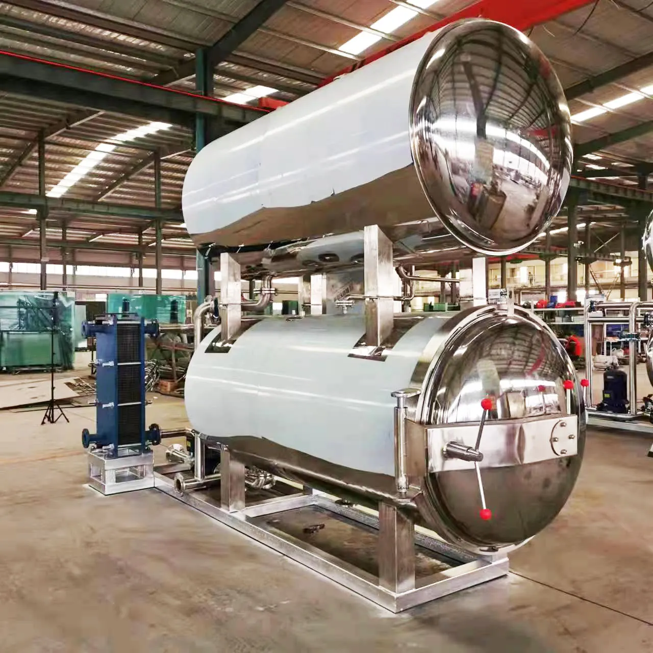 Cuve de stérilisation à vapeur en acier inoxydable SUS304 robuste, capacité 50-900kg
