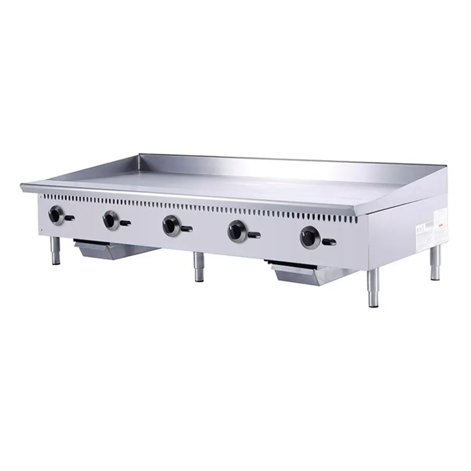 60" Pemanggang Gas E-RQP-60 / E-RQP-60A Grill Komersial Plat Tebal