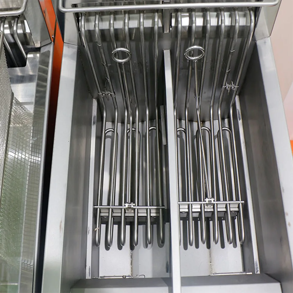 Electric Fryer 18kW 35-40L Dual Basket Thermostat Control Floor-Standing