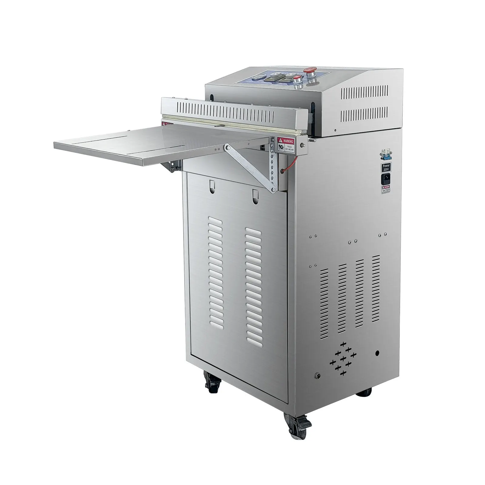 Mesin Pembungkus Vakum Luaran 600mm 900W Industri Keluli Tahan Karat Mesin Pembungkus