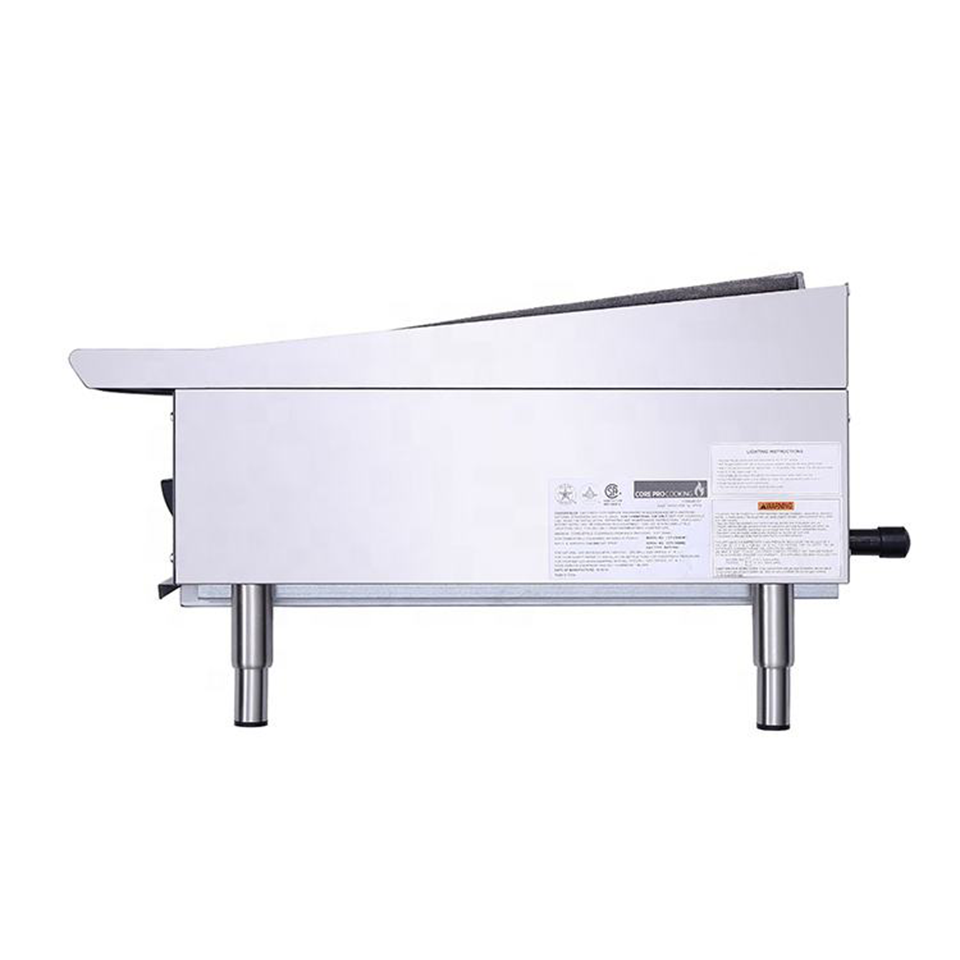 Grill à gaz robuste E-RQH-24 24 pouces en acier inoxydable professionnel portable