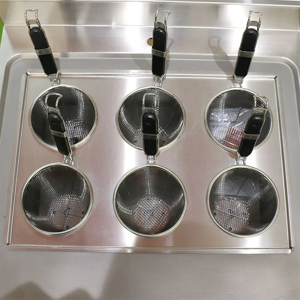 Electric Noodle Cooker E-DM-6T Six-Basket 6kW Stainless Steel Commercial Unit