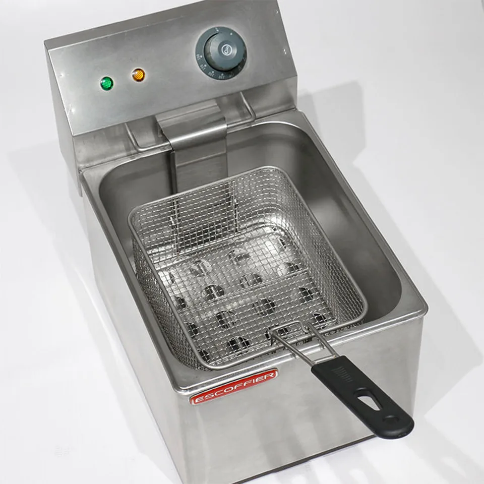 Digital Commercial Fryer 4kW Dual Tank Adjustable Temperature