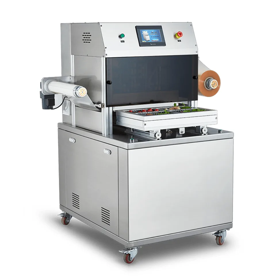 DQ440L-E Vertical MAP Packaging Machine Gas Flushing Sealer 440mm Film