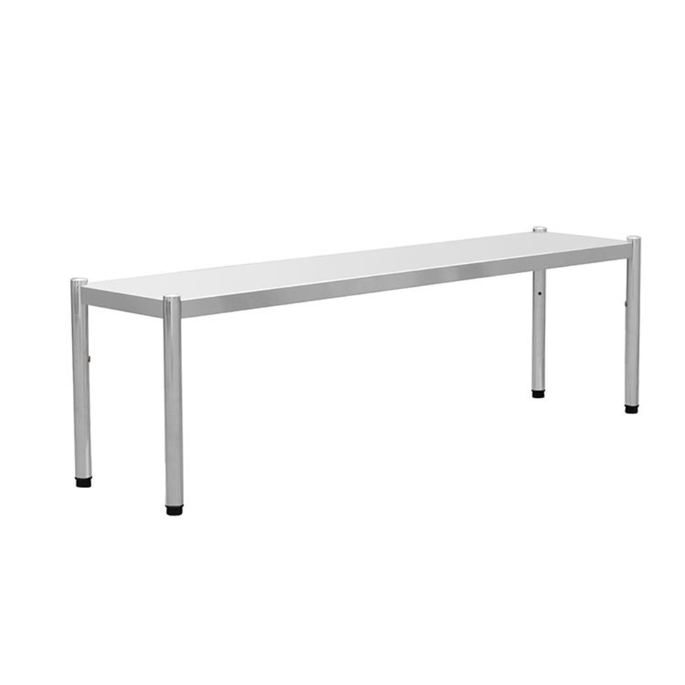 Banco de trabajo comercial de acero inoxidable Inox de dos capas para cocinas y catering