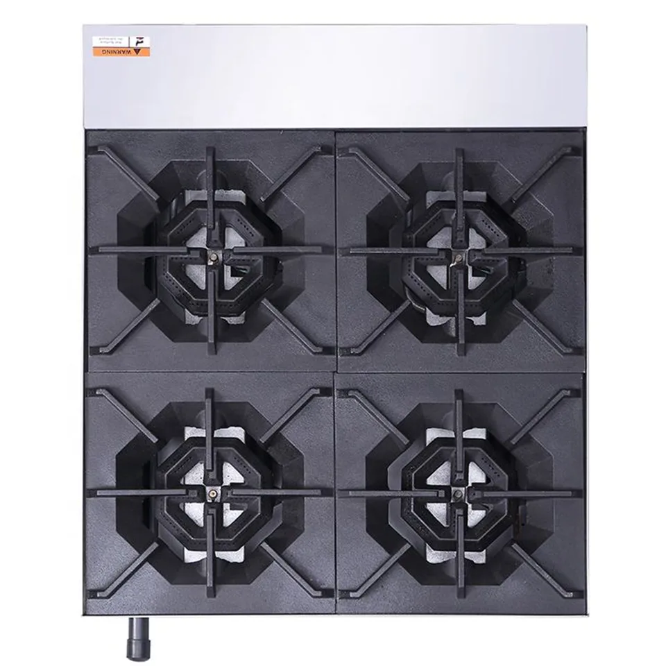 E-RQB Estufa de Gas de Mesa de Acero Inoxidable 2 4 6 Quemadores Encendido Electrónico