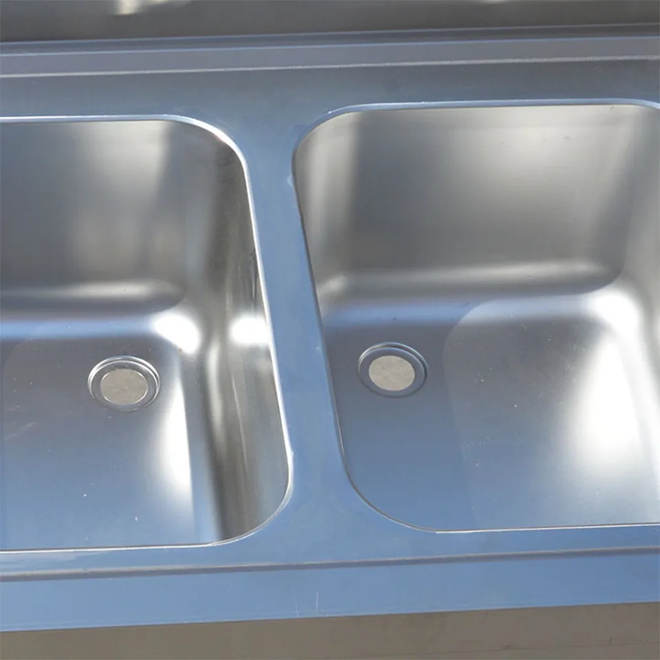 Single Bowl Stainless Steel Sink SUS304 with Shelf for Restaurants and Kitchens