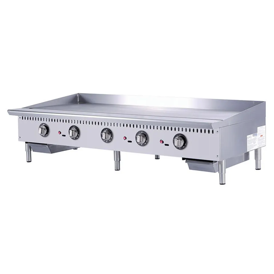 60" Pemanggang Gas E-RQP-60 / E-RQP-60A Grill Komersial Plat Tebal