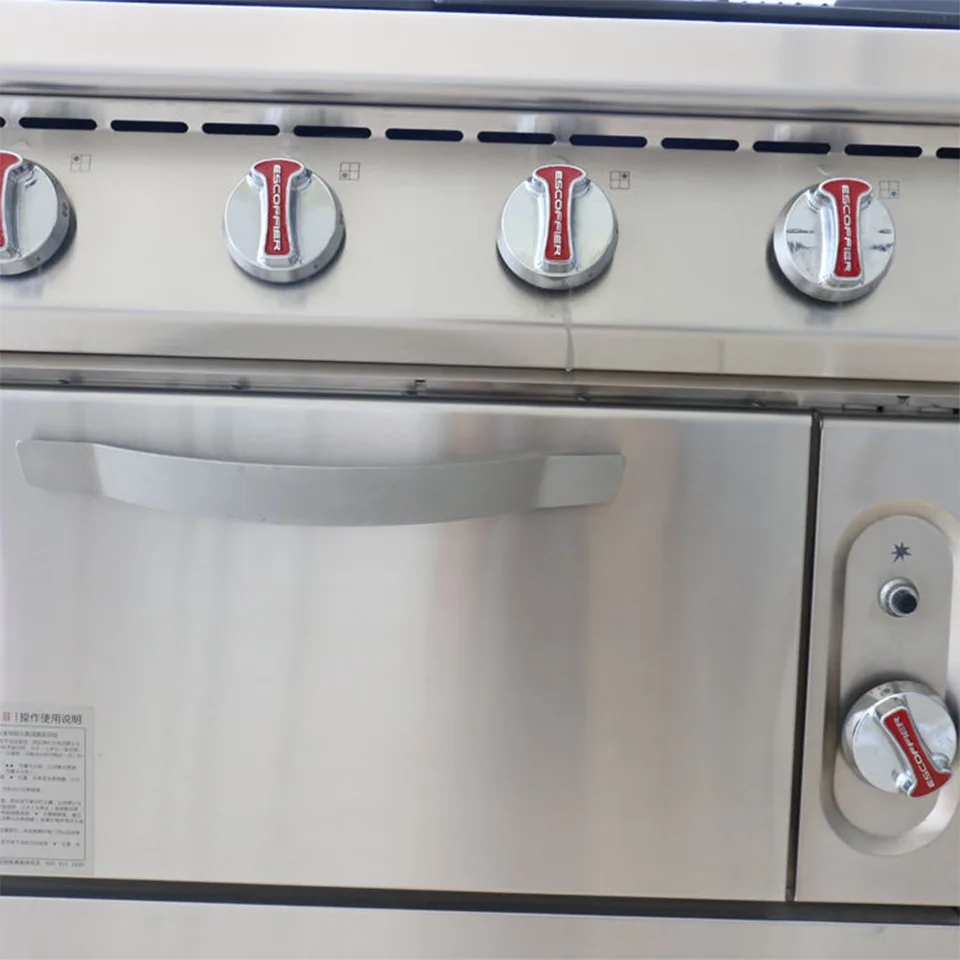 Commercial 4-Burner Electric Cooking Range E-DBJ-900-4Y with Built-In Oven