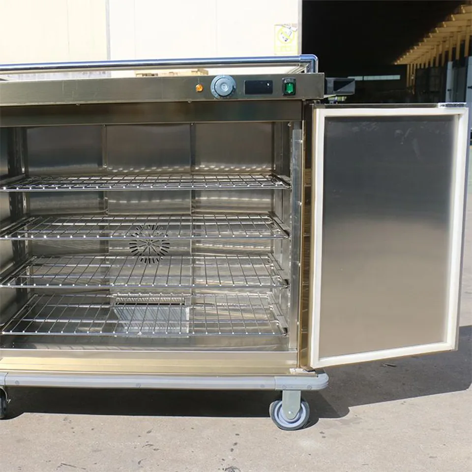 Commercial Food Warming Trolley Electric Heated Mobile Cabinet for Catering Service