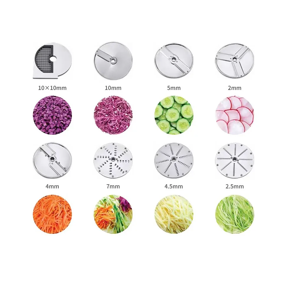 Coupe-légumes multifonction en acier inoxydable, trancheuse, coupe-dés, râpe, usage commercial