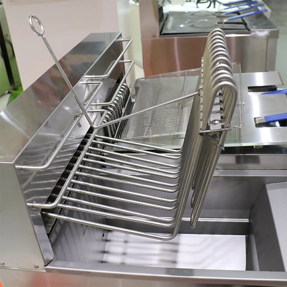 E-DZ-800G Electric Fryer Dual Tank 4 Baskets