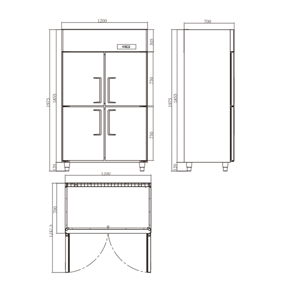 Commercial Upright Chiller and Freezer for Restaurant and Hotel Use