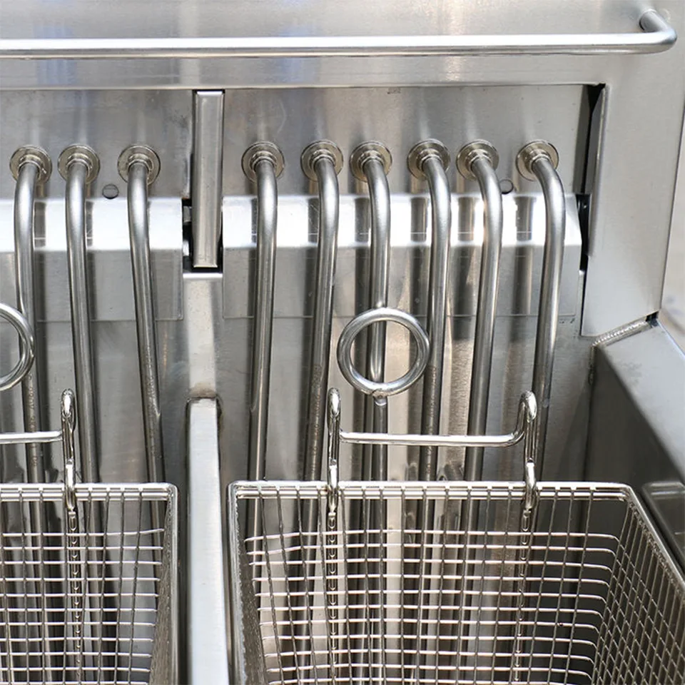 Commercial Electric Fryer E-DZ-400GF-2 Dual Tank Stainless Steel