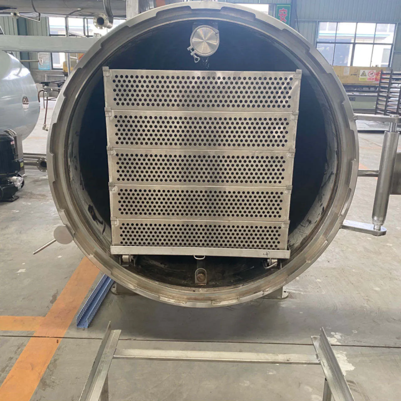 Cuve de stérilisation à vapeur en acier inoxydable SUS304 robuste, capacité 50-900kg
