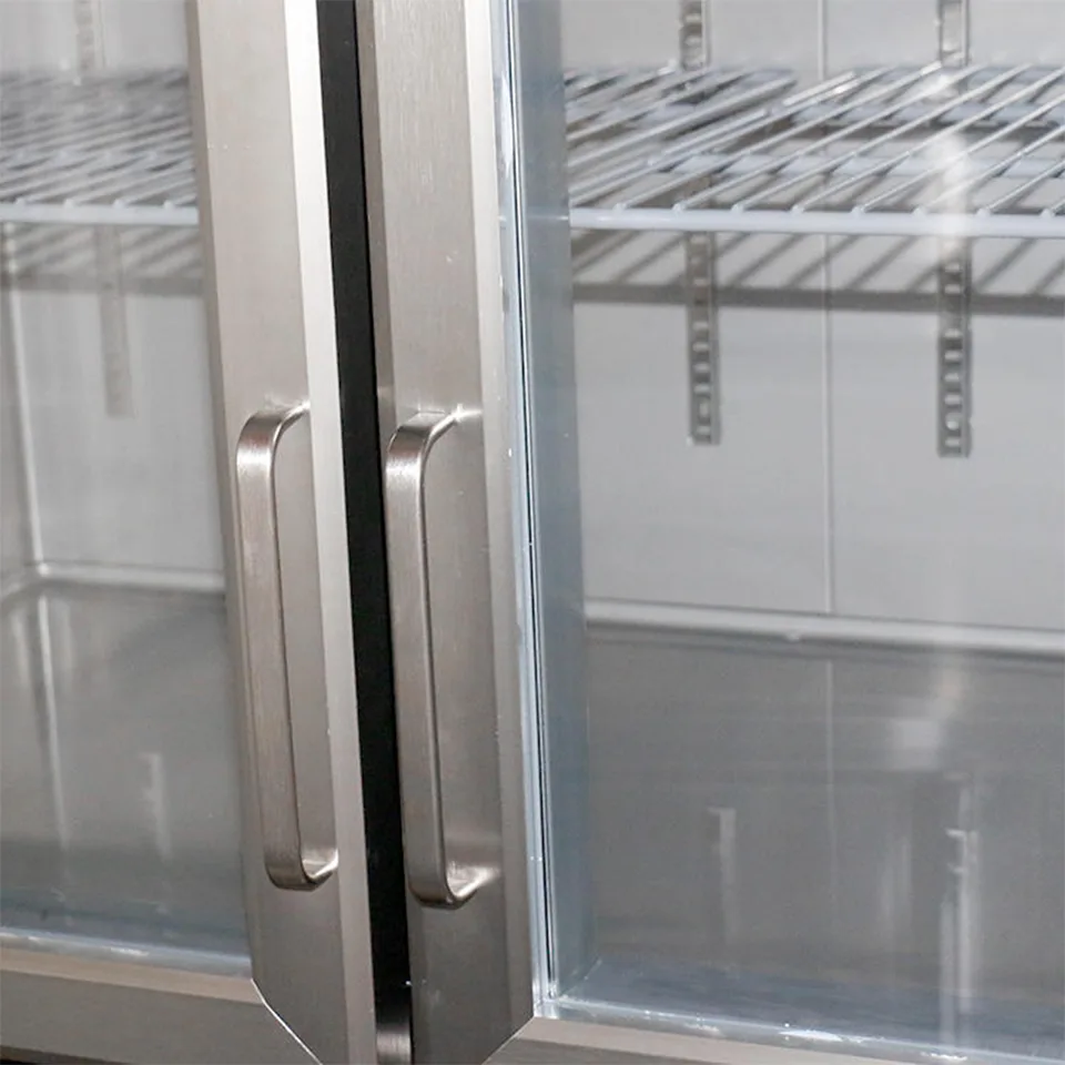Commercial 2 Door Glass Door Refrigerator for Restaurant Use with Direct Cooling