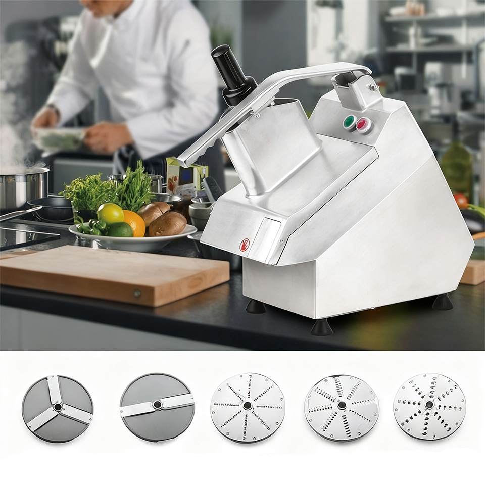 Coupe-légumes multifonction 200W, 280 tr/min, corps en acier inoxydable