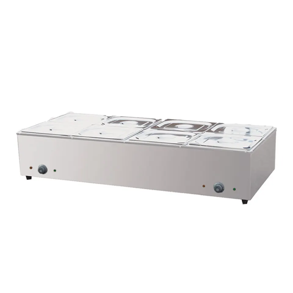 Pemanas Makanan Bain Marie Komersial untuk Bufet dan Katering 8 Dulang 3.6kW