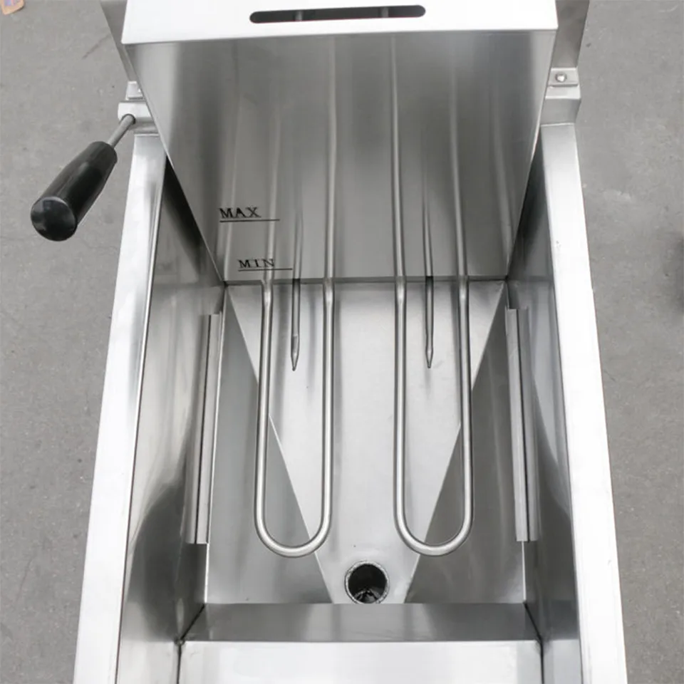 E-DZ-12F Electric Fryer 4kW Compact Stand with Oil Filtration for Snack Bars