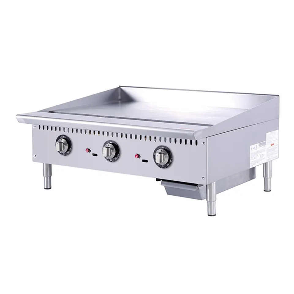 Plancha a Gas Comercial de 36 Pulgadas E-RQP-36A Plato Grueso para Uso en Catering