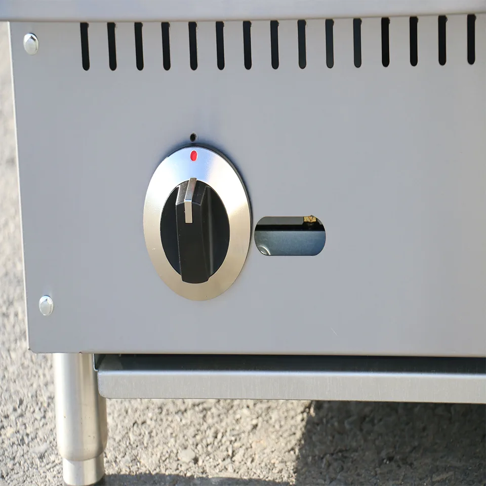 Grill à gaz robuste E-RQH-24 24 pouces en acier inoxydable professionnel portable