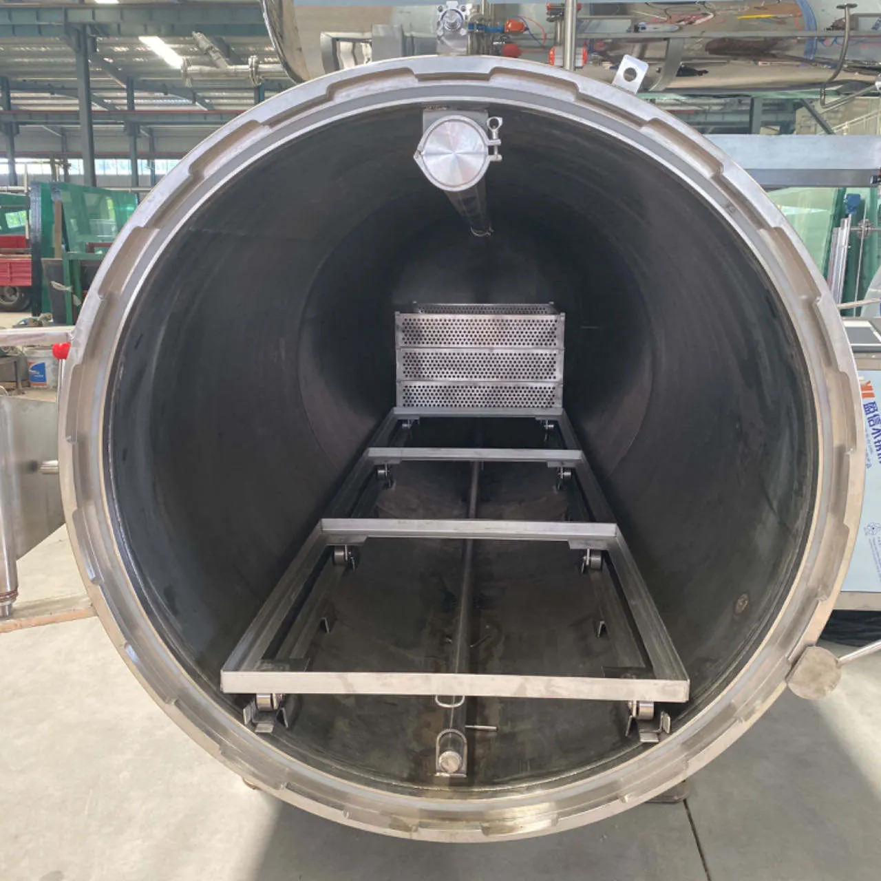 Cuve de stérilisation à vapeur en acier inoxydable SUS304 robuste, capacité 50-900kg
