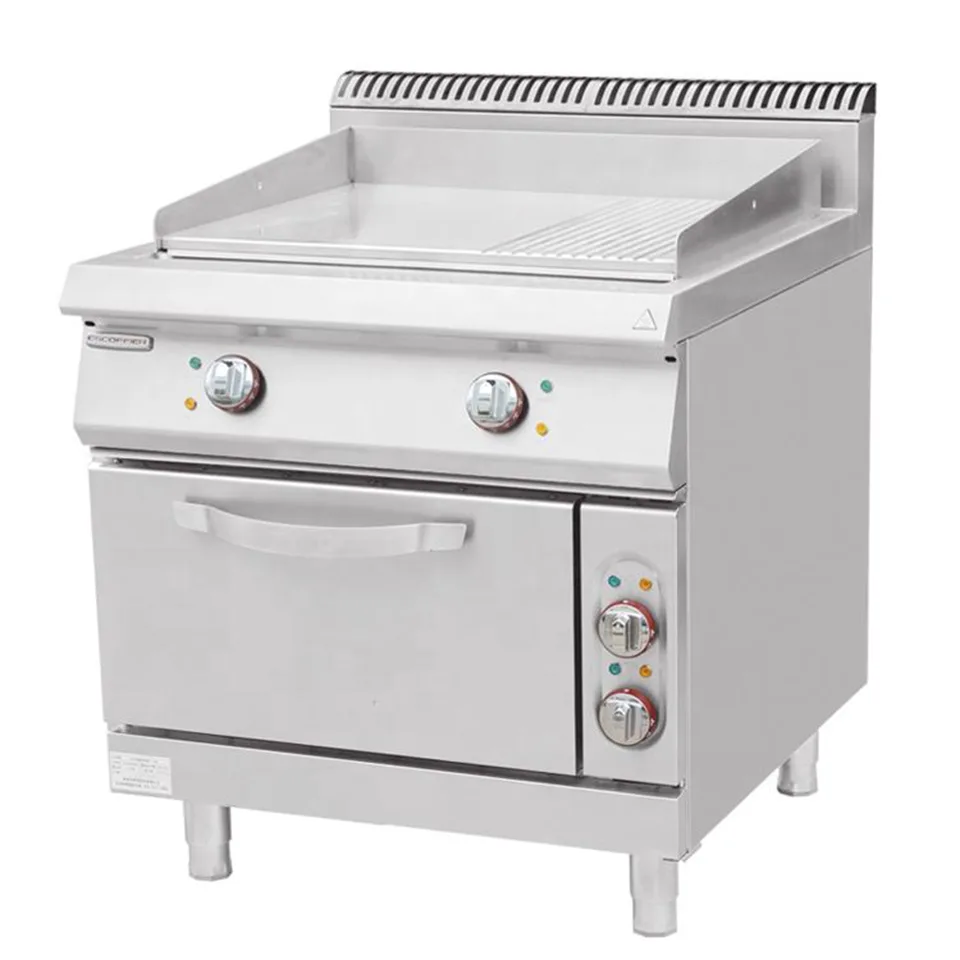Commercial Electric Griddle with Storage Cabinet for Restaurant Kitchens 16.8kW