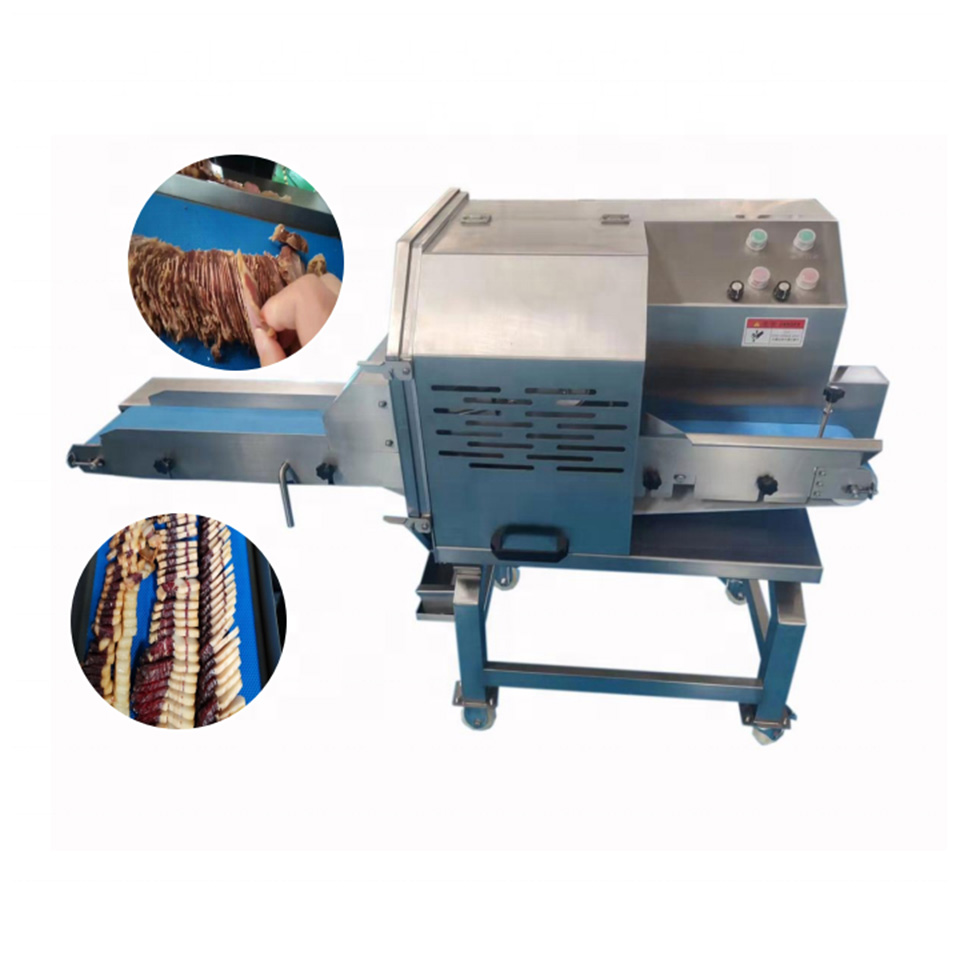 Commercial Meat Slicer Adjustable Slice Thickness Industrial Stainless Steel Conveyor