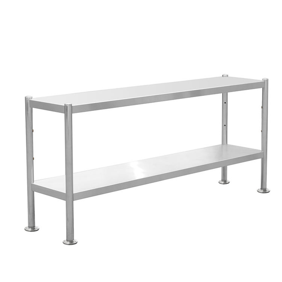 Banco de trabajo comercial de acero inoxidable Inox de dos capas para cocinas y catering