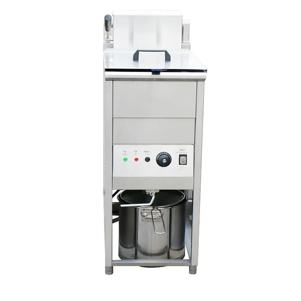 E-DZ-12F Electric Fryer 4kW Compact Stand with Oil Filtration for Snack Bars