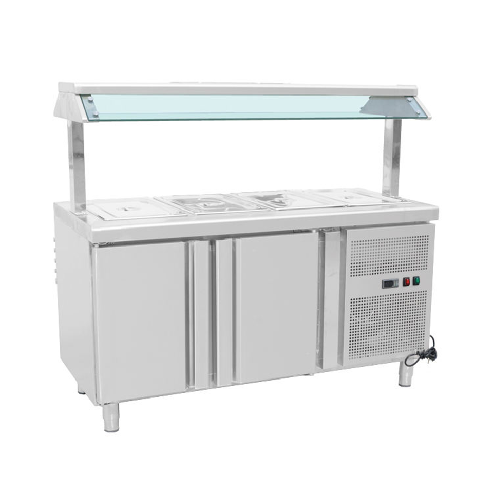 Kaunter Bain-Marie Panas Komersial dengan Kapasiti 4 Kuali GN untuk Perkhidmatan Makanan