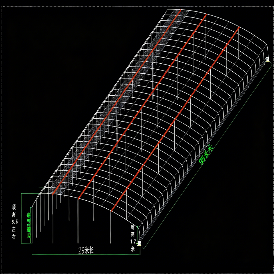 Arched Membrane Vegetable Greenhouse 6-10m Span for Commercial Crop Production