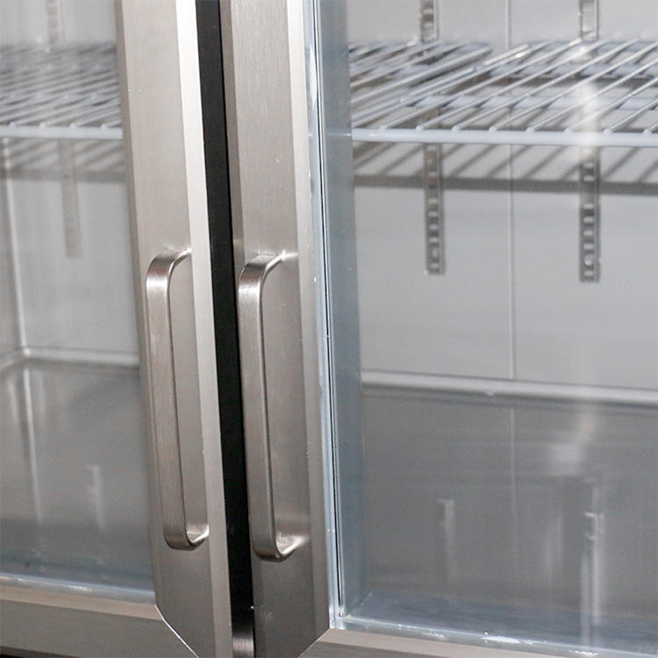 Commercial 2 Door Glass Door Refrigerator for Restaurant Use with Direct Cooling