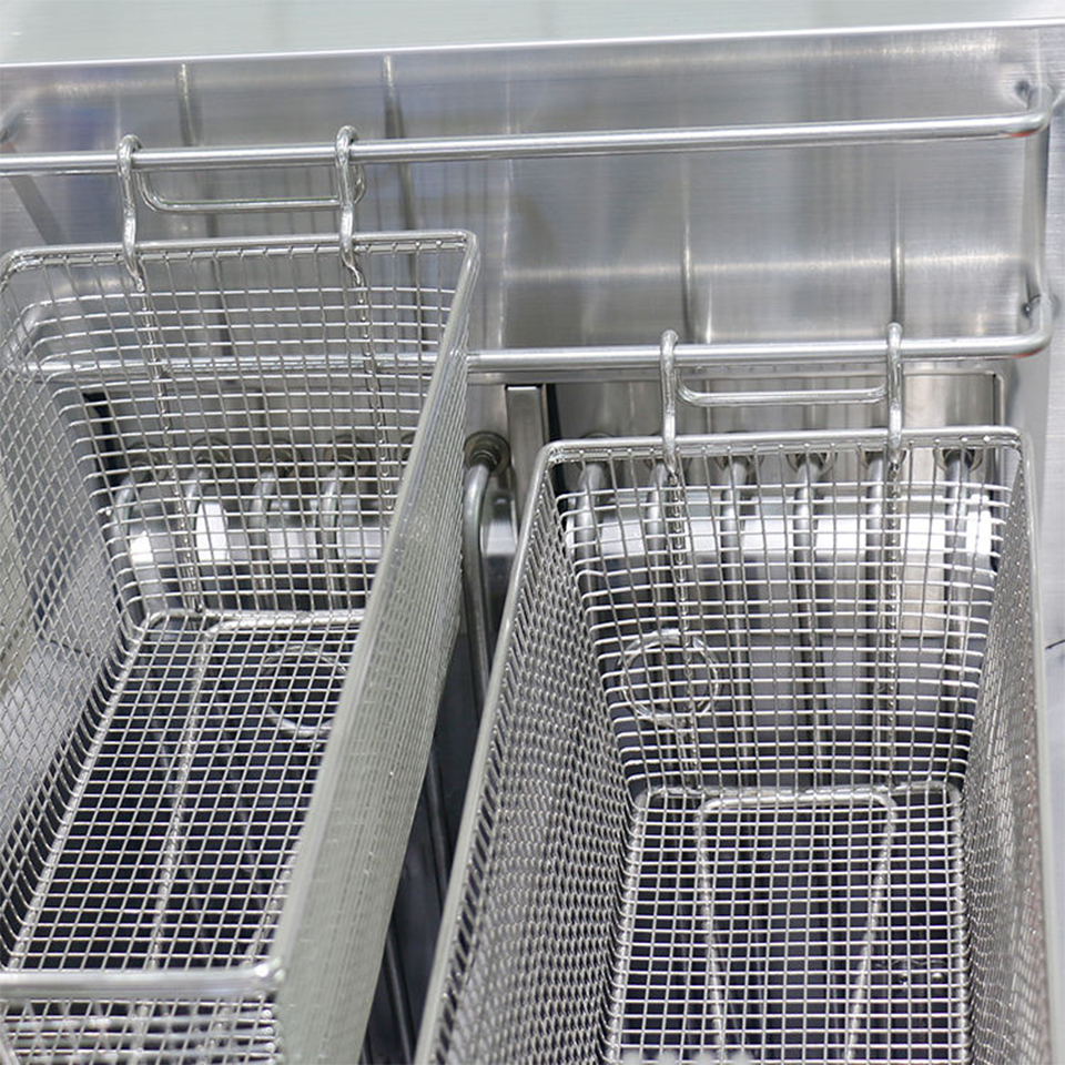 Electric Fryer 18kW 35-40L Dual Basket Thermostat Control Floor-Standing