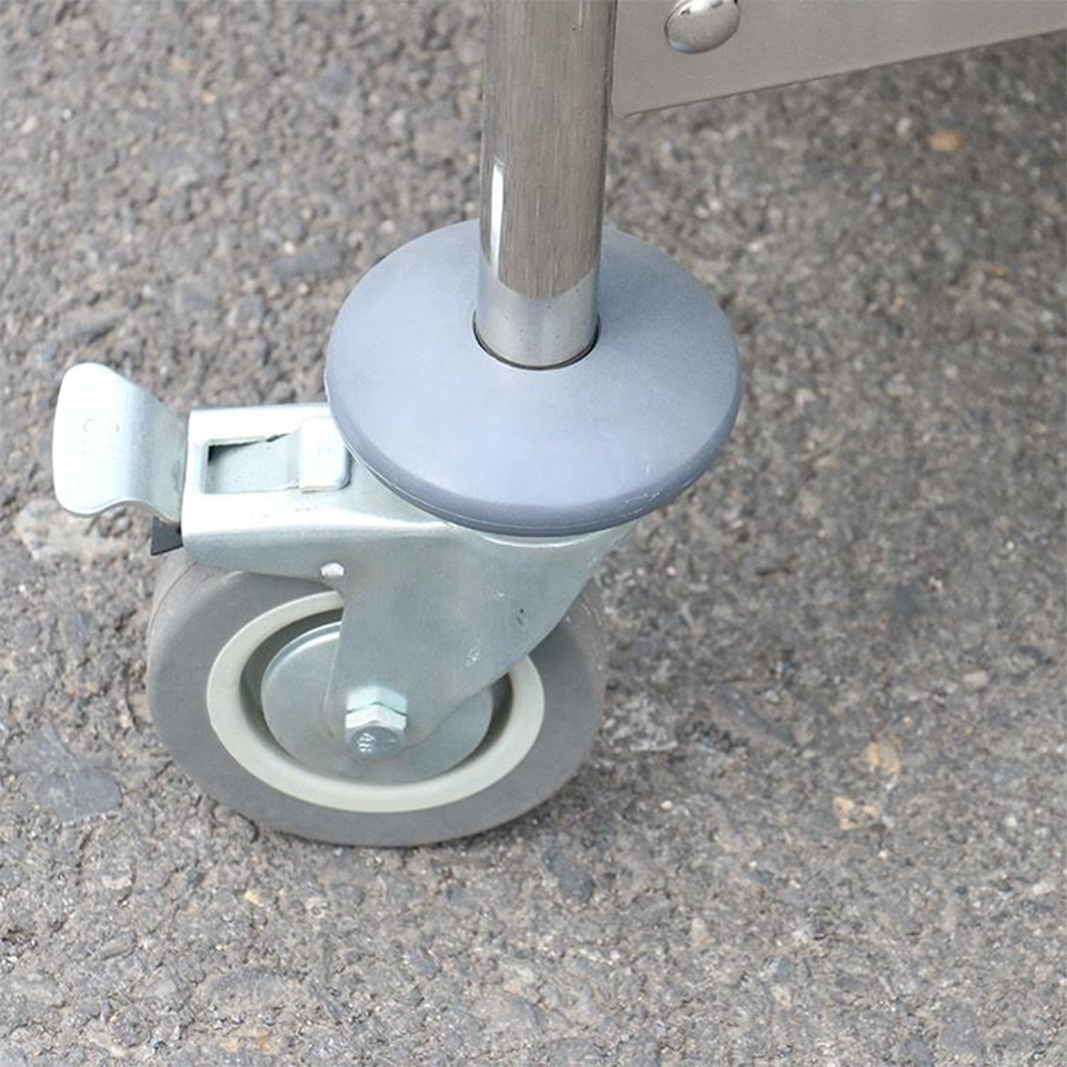 Food and Utility Transport Cart with 3 Stainless Steel Shelves