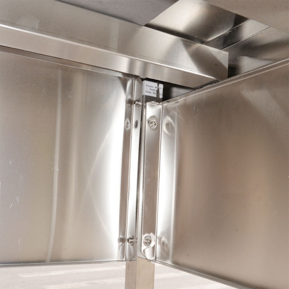 Stainless Steel Double Bowl Sink with Right Drainboard and Storage for Restaurants