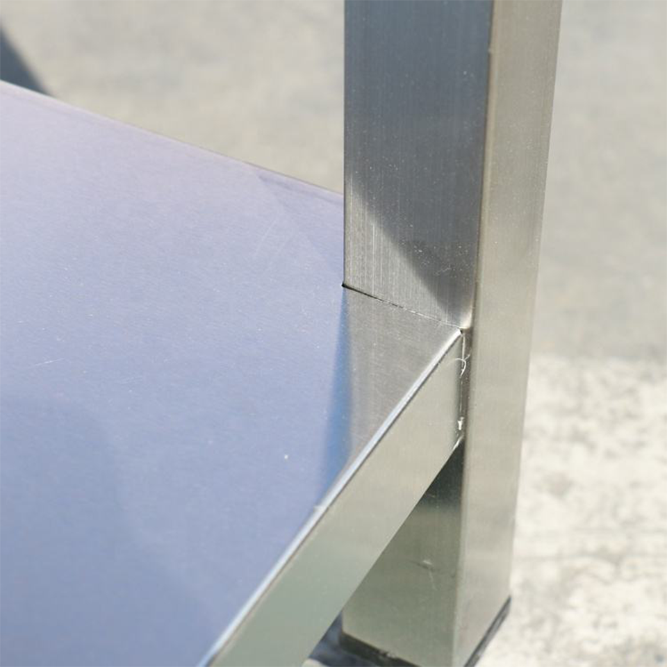 Stainless Steel Two-Layer Work Table with Backsplash for Professional Kitchens
