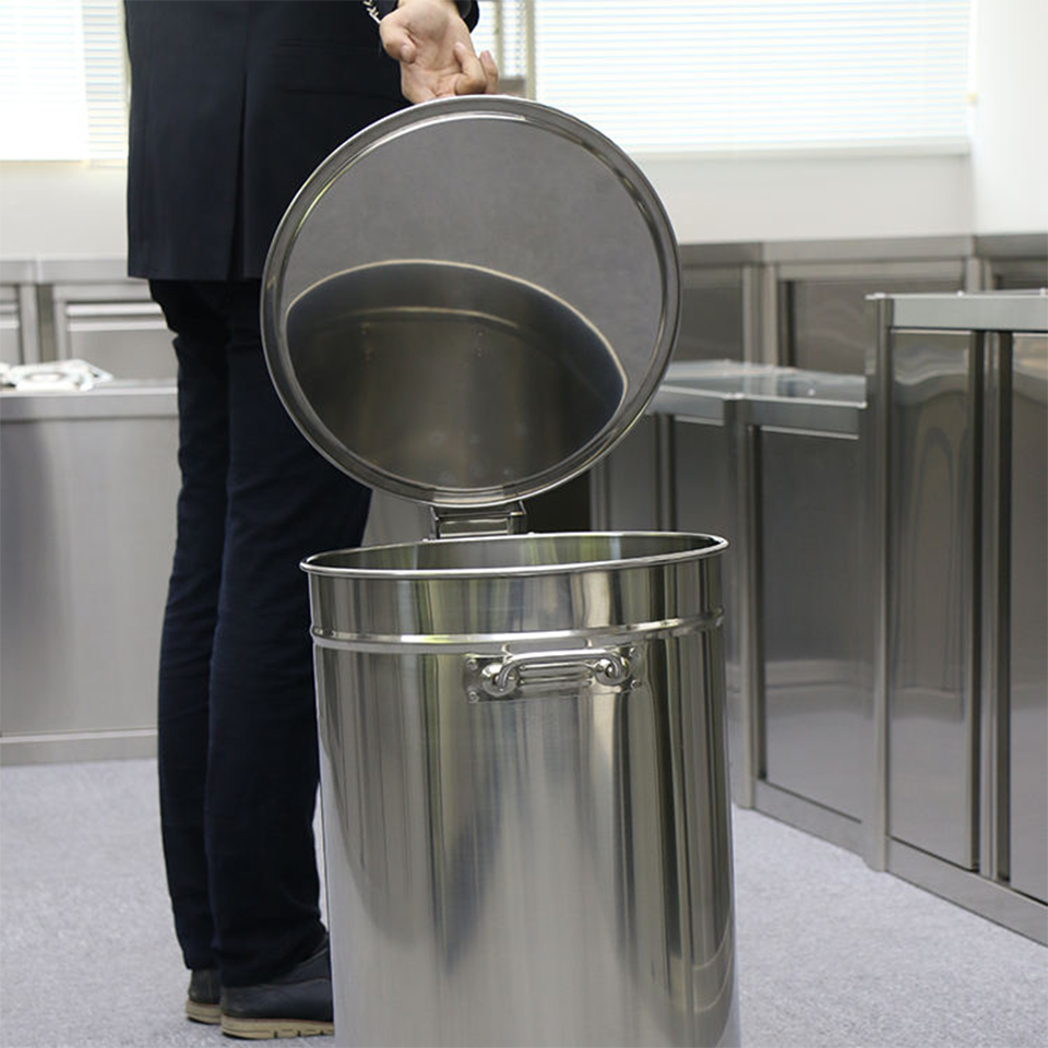 Stainless Steel Wheeled Waste Bin 50 to 100L LJT Series for Professional Kitchens